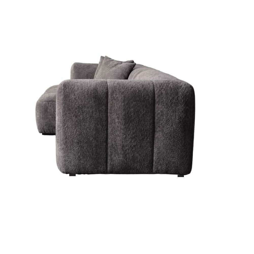 Bora Ecksofa (links) in Bouclé Grau, 304 cm Breite | PolsterOase