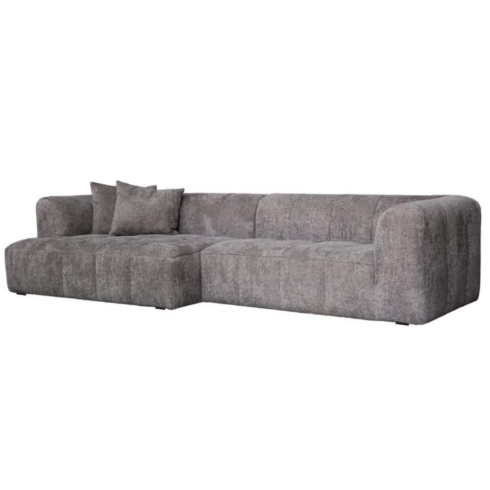 Bora Ecksofa (links) in Bouclé Grau, 304 cm Breite | PolsterOase