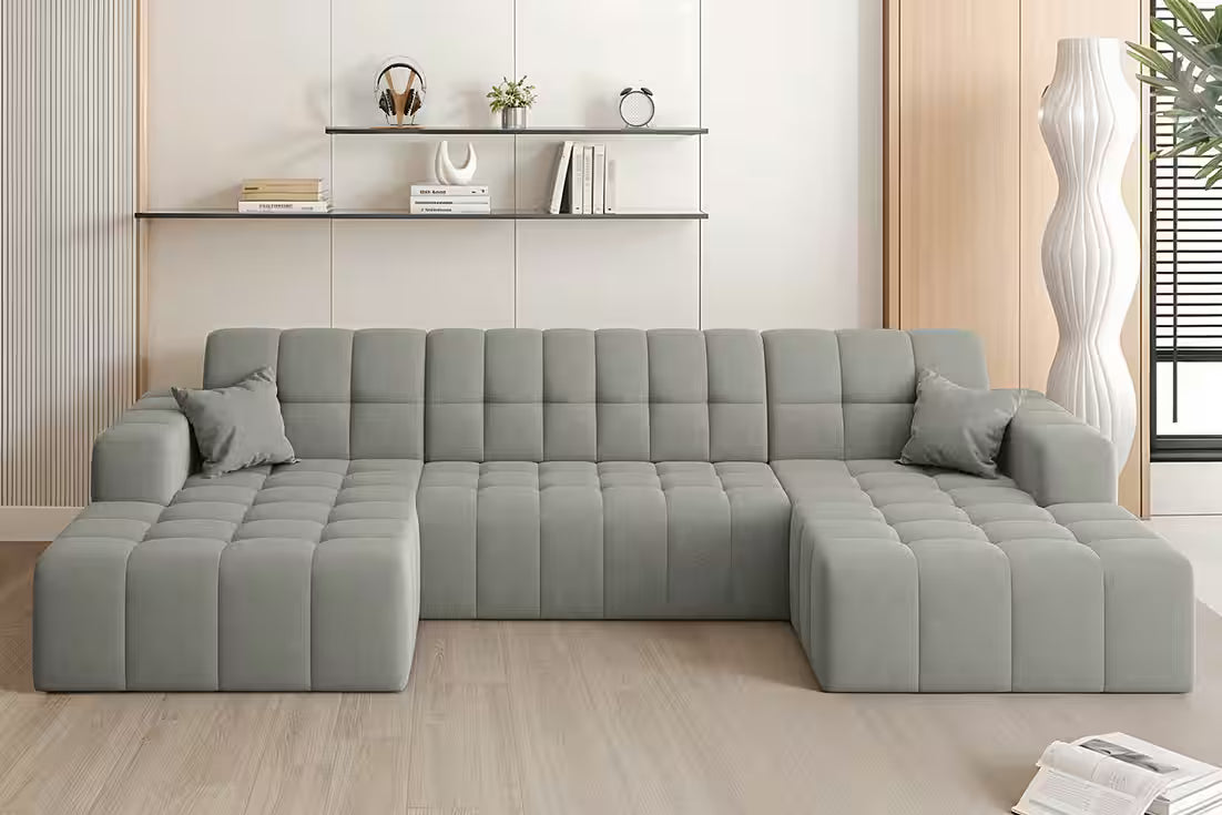 Sofa Wohnlandschaft Nova in Samtvelours, 350 cm Breite