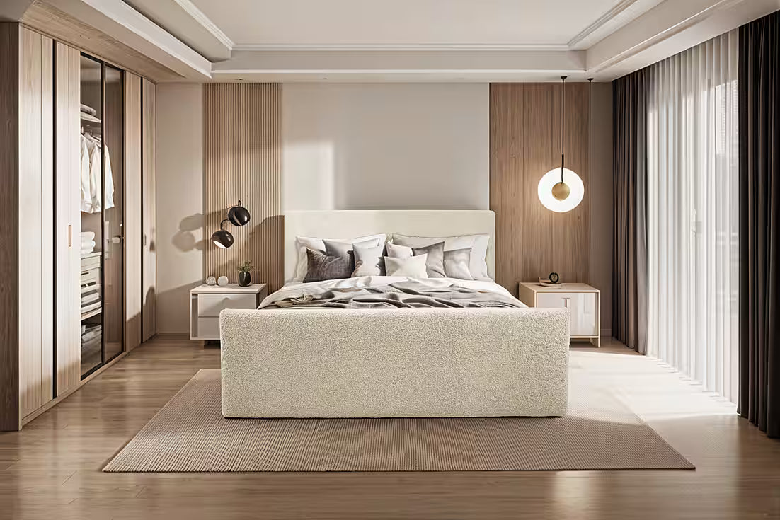 Boxspringbett Lama 120x200 cm   #Variant_Ecru