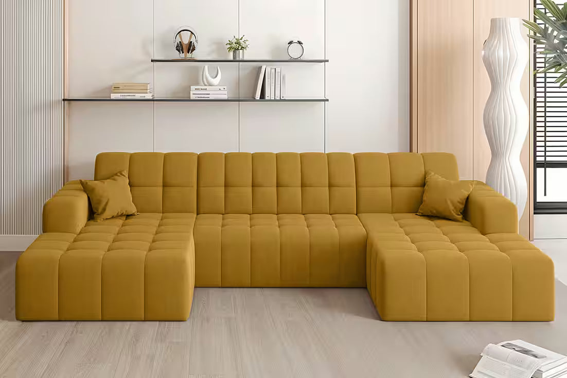 Sofa Wohnlandschaft Nova in Samtvelours, 350 cm Breite