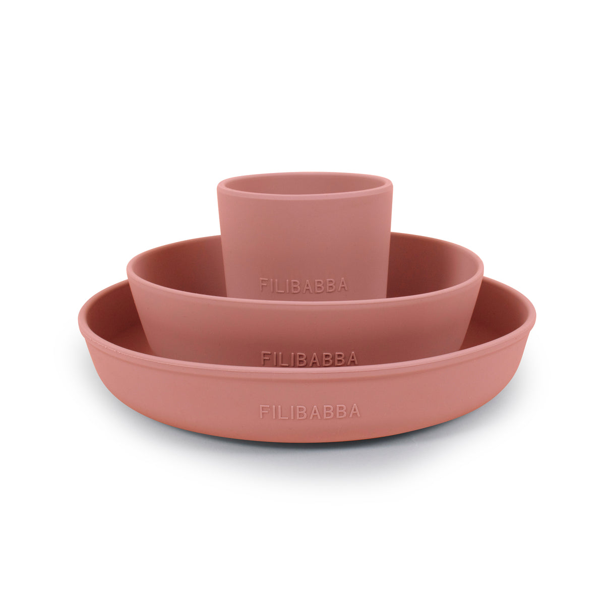 PolsterOase Kindergeschirr – Silikon Geschirrset, Rosa Nr. 1