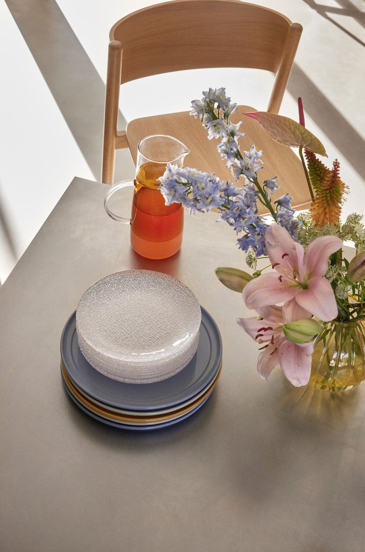 PolsterOase Möbel – Amare Speiseteller aus Keramik, 6er, Set, Hellblau – Ansicht 9