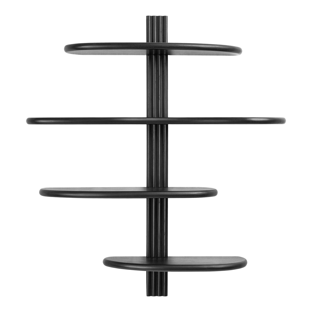 PolsterOase Möbel – Aliano Wandregal aus Eiche, Schwarz, 80 × 88 cm