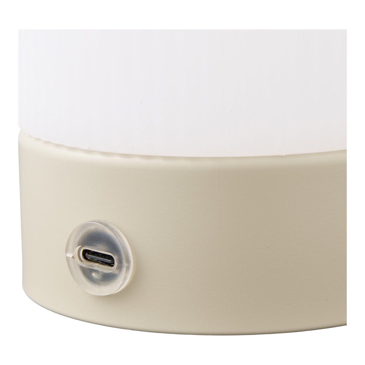 PolsterOase Möbel – Ashford Akku Tischlampe aus Metall und PE, Beige/Weiß – Ansicht 8