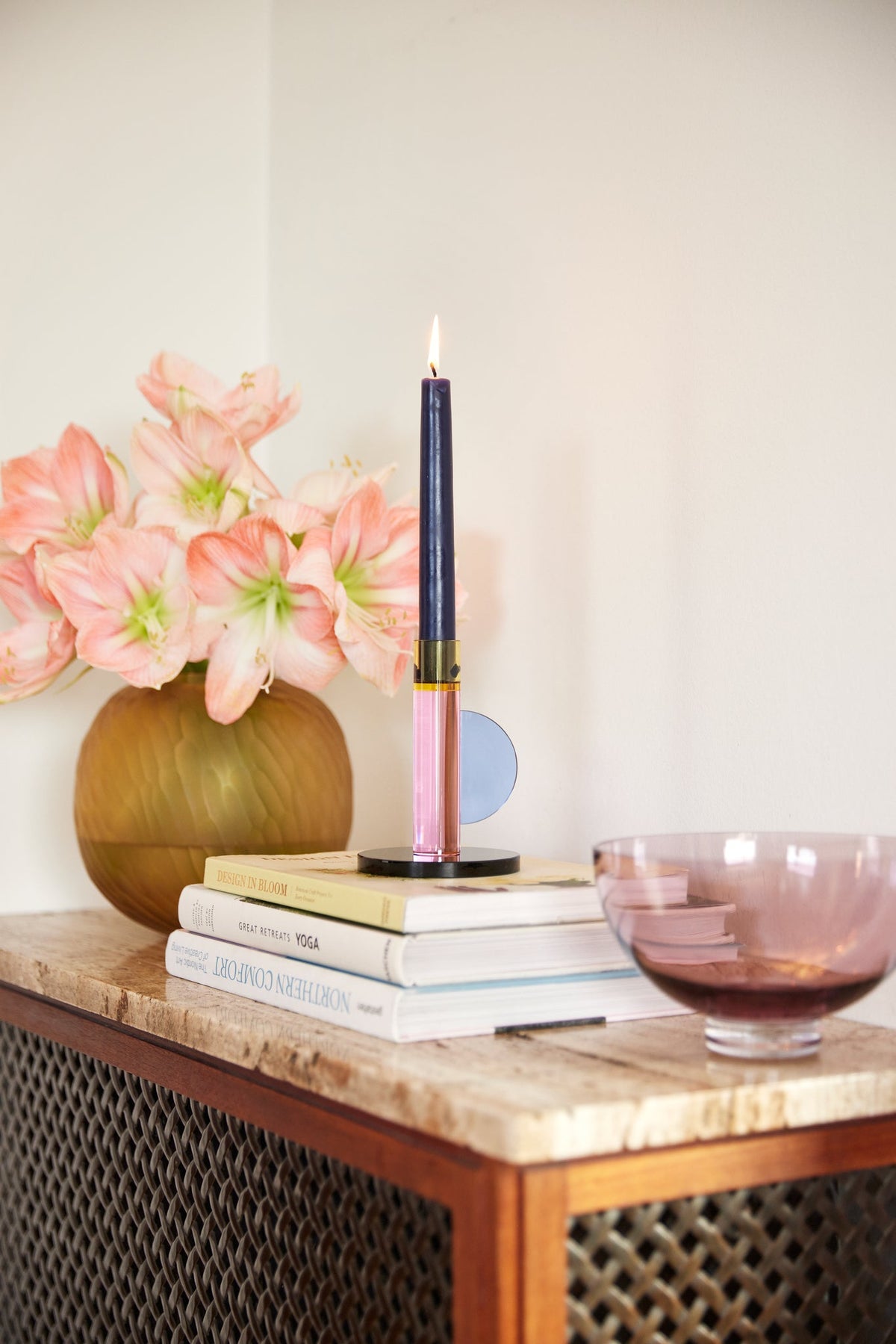 PolsterOase Möbel – Astro Kerzenhalter aus Kristallglas, Rosa – Ansicht 6