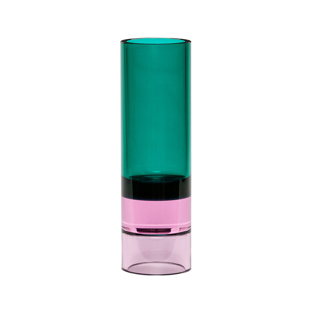 PolsterOase Möbel – Astro Teelichthalter aus Kristallglas, Grün/Rosa – Ansicht 2