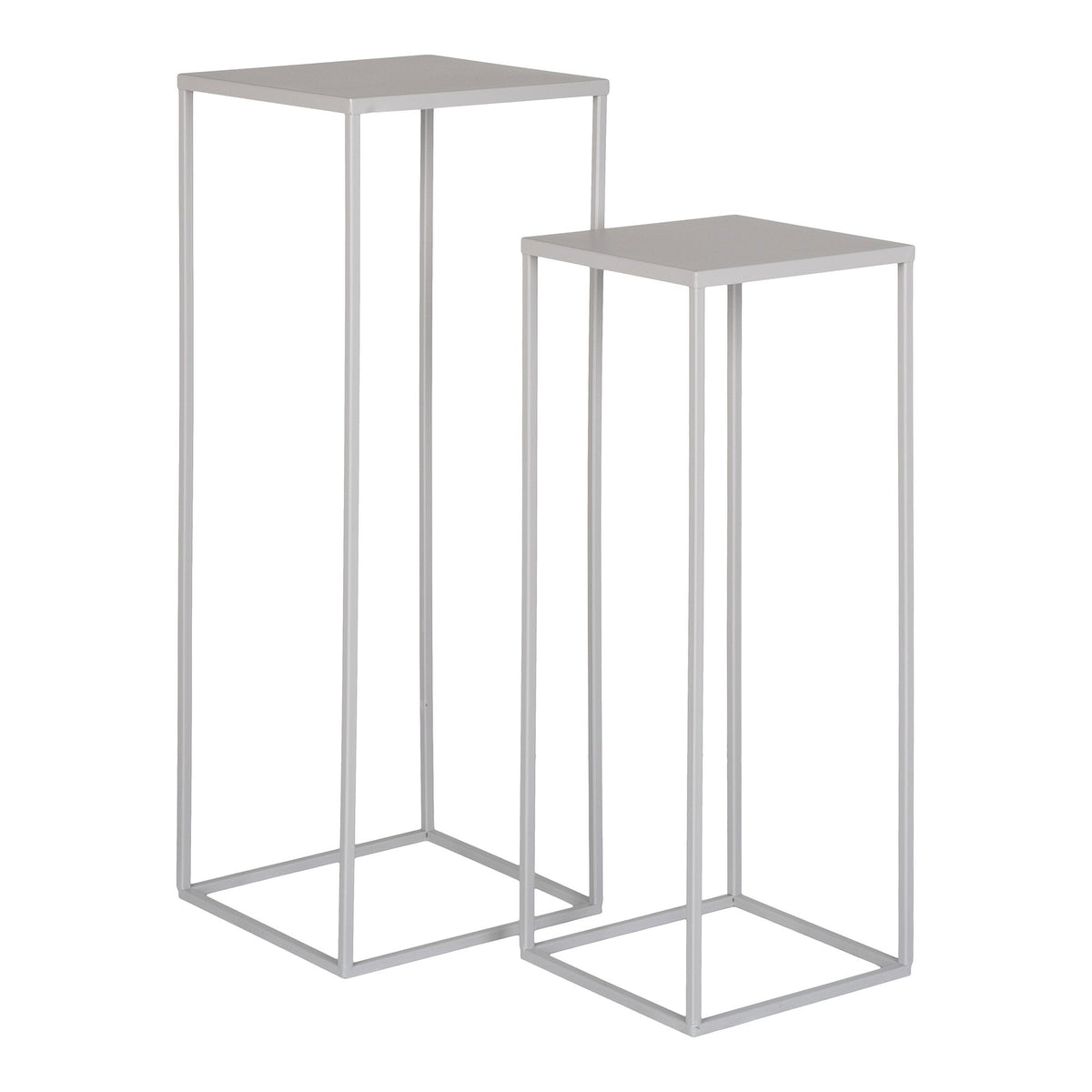 PolsterOase Möbel – Beja Blumenständer aus Stahl, 2er, Set, Sand/Grau – Ansicht 3