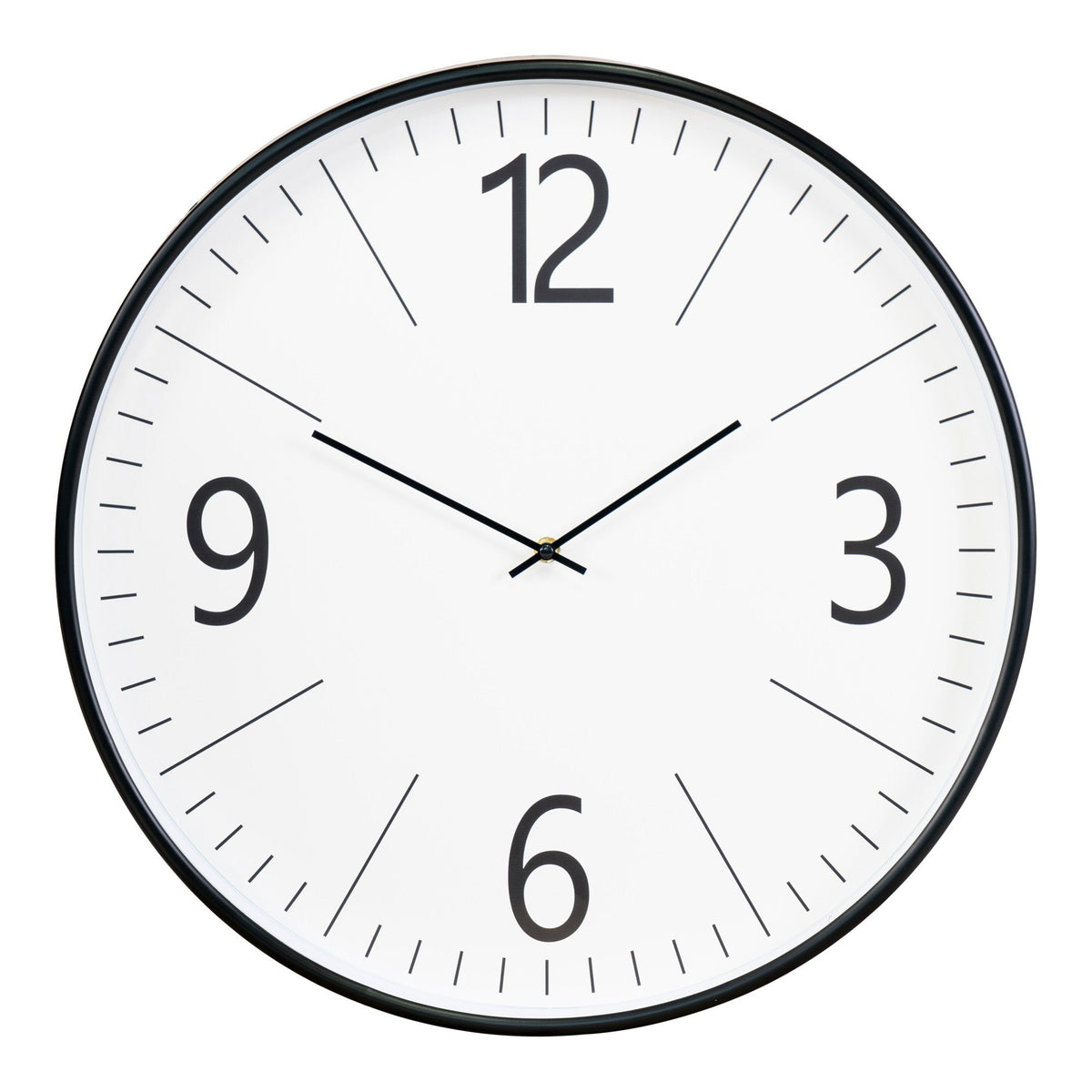 PolsterOase Möbel – Biel Wanduhr mit Glasfront und leisem Uhrwerk, Schwarz/Weiß, Ø 51 cm