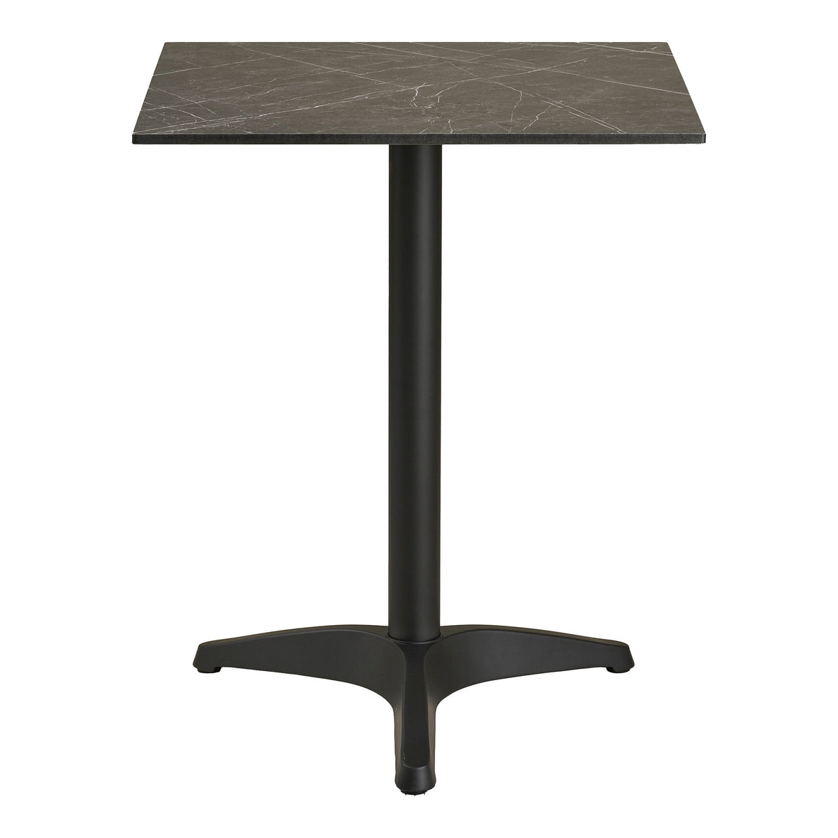 PolsterOase Möbel – Bistrotisch mit Aluminiumbeinen in Marmoroptik, Dunkelgrau, 60 cm