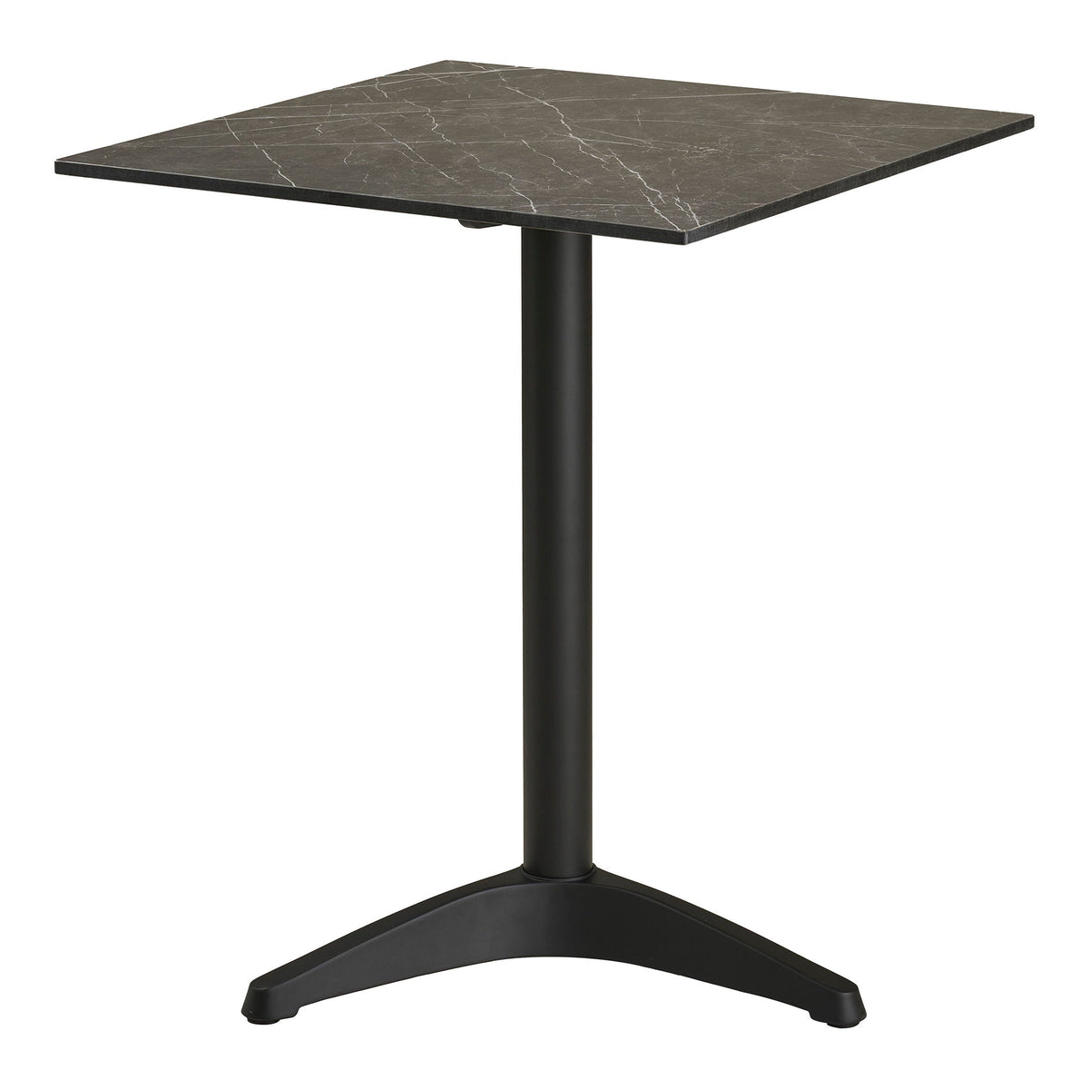 PolsterOase Möbel – Bistrotisch mit Aluminiumbeinen in Marmoroptik, Dunkelgrau, 60 cm – Ansicht 2