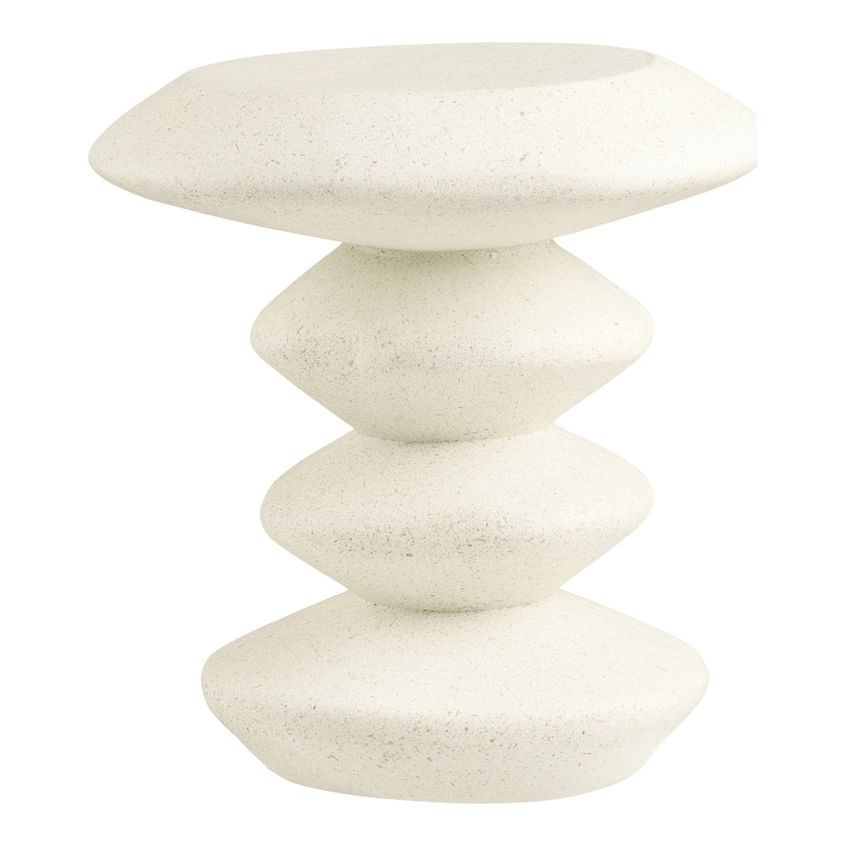 PolsterOase Möbel – Blackburn Beistelltisch aus Fiberclay, Weiß, 43 × 39 × 45 cm