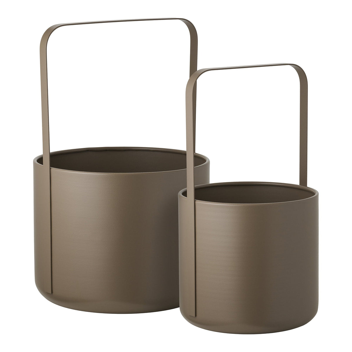 PolsterOase Möbel – Blumentopf Blumentopf, aus Stahl, braun, 2er Set