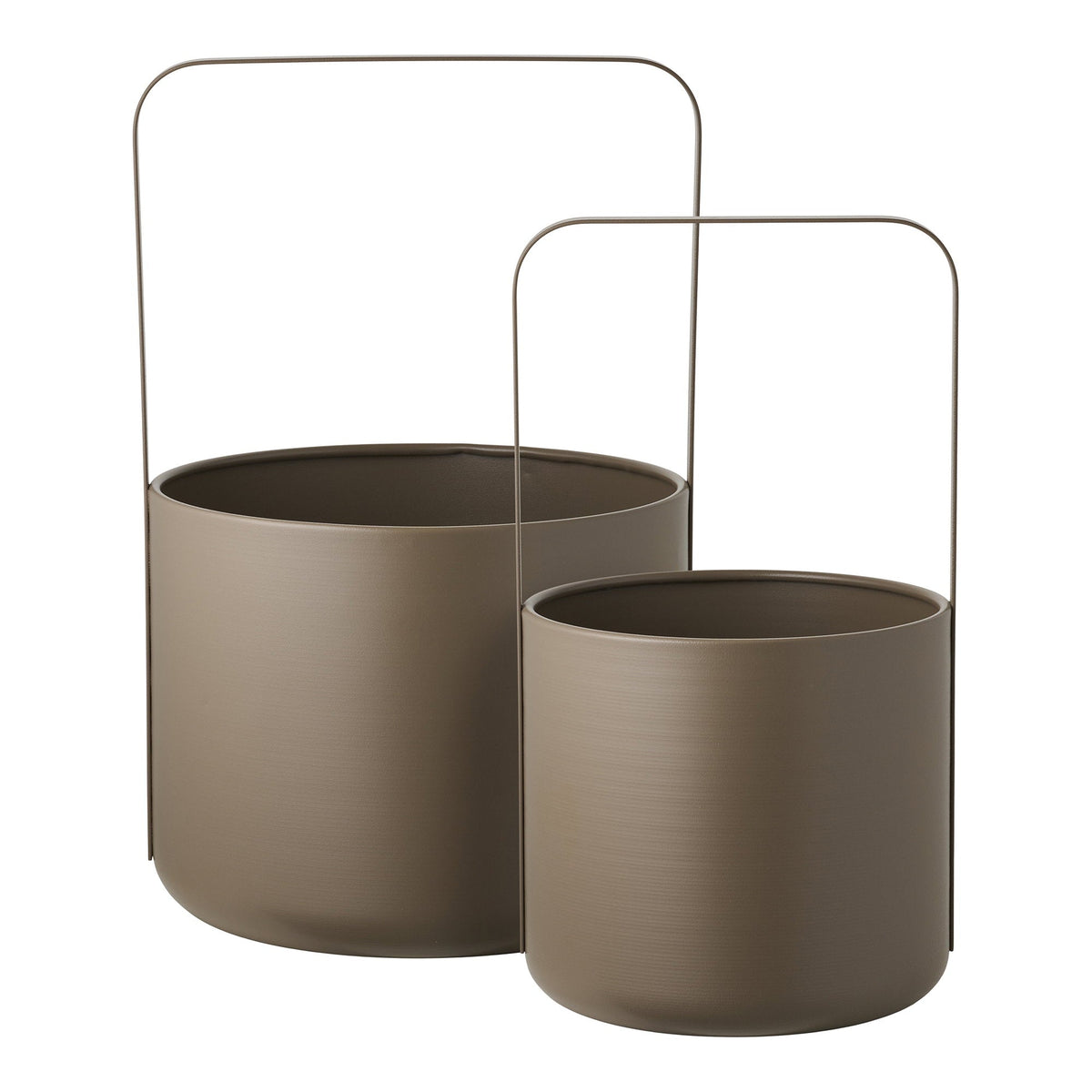 PolsterOase Möbel – Blumentopf Blumentopf, aus Stahl, braun, 2er Set – Ansicht 3
