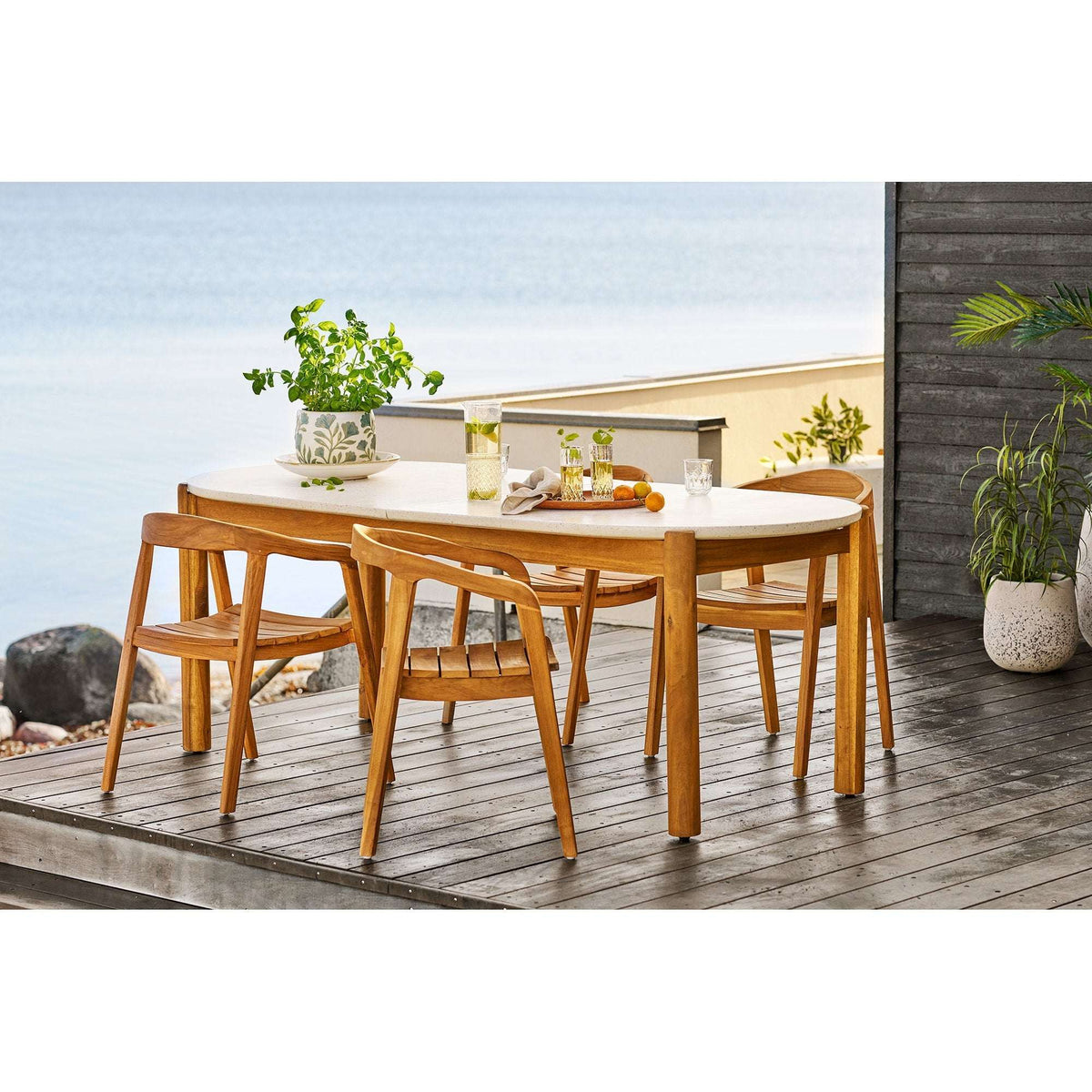 PolsterOase Möbel – Blumentopf, Keramik, Weiß, Mix ø22, 5 x 17, 5 cm – Ansicht 6
