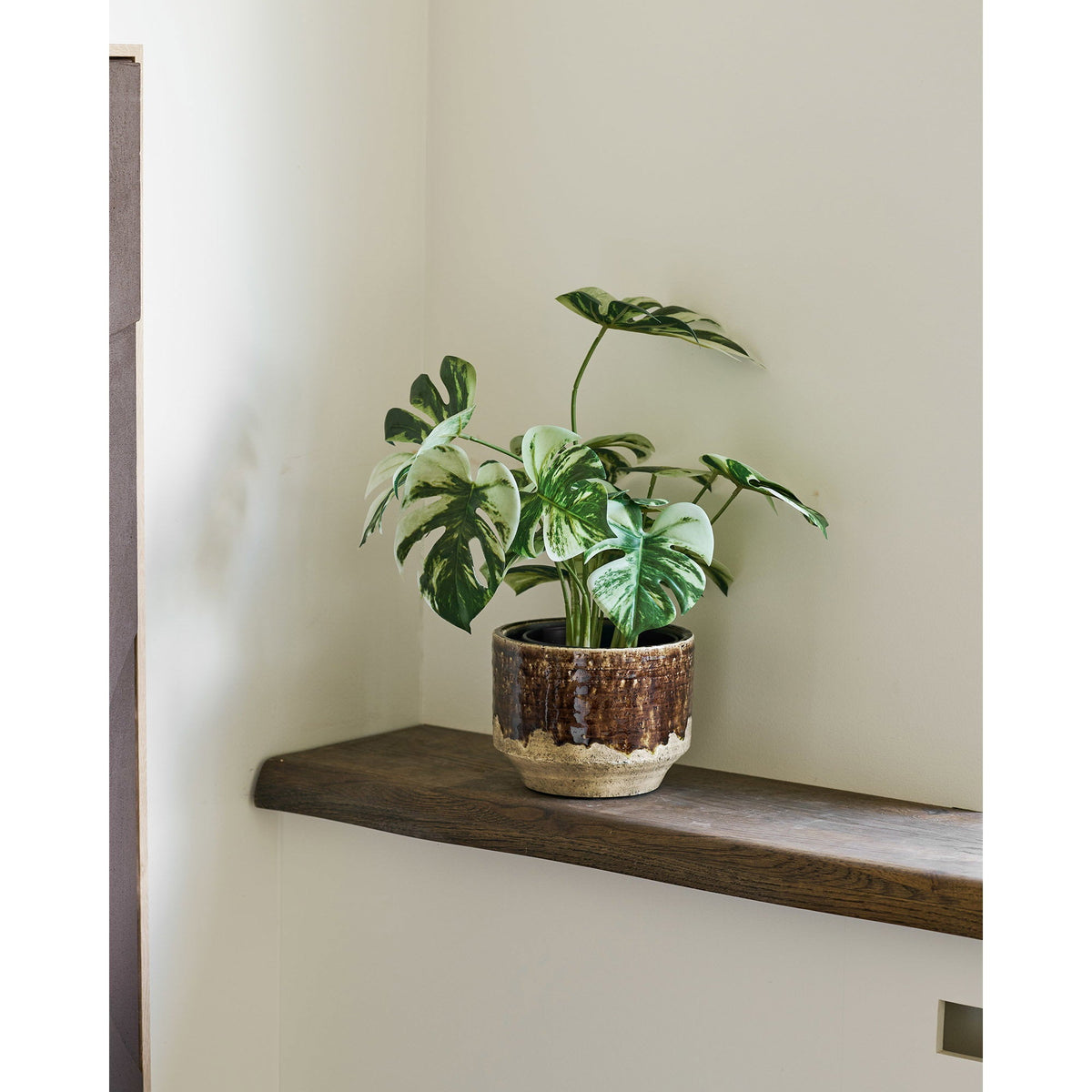PolsterOase Möbel – Blumentopf aus Keramik, Braun, Ø 16, 5 cm – Ansicht 2