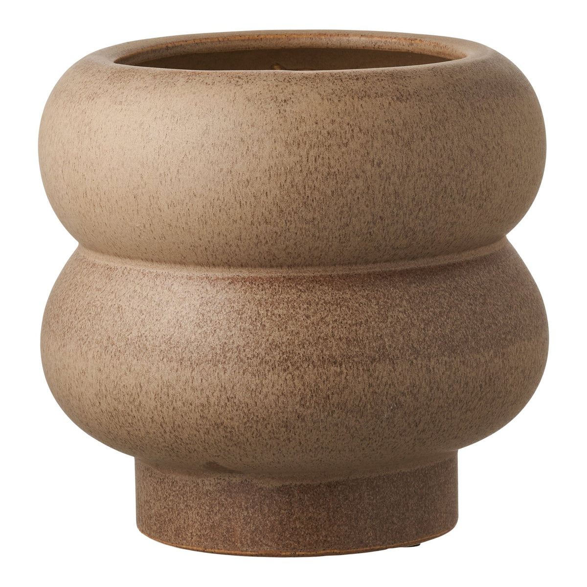 PolsterOase Möbel – Blumentopf aus Keramik, Braun, Ø 19 cm