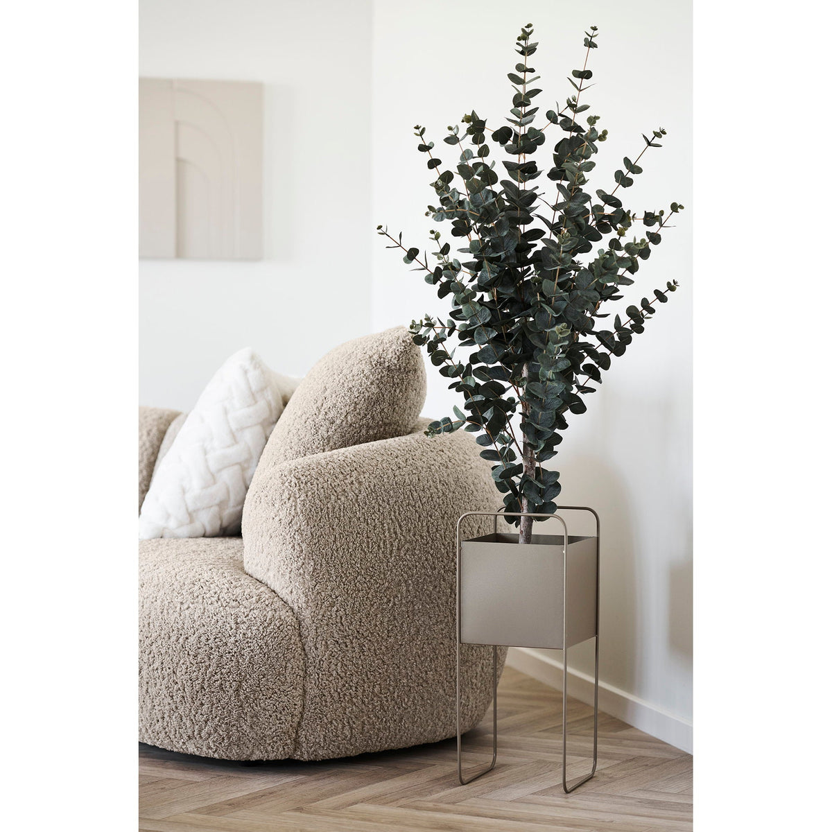 PolsterOase Möbel – Blumentopf aus Stahl, Braun, 54 cm – Ansicht 2