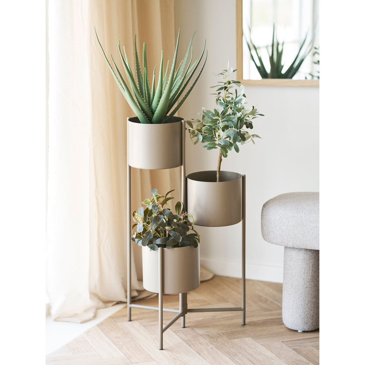 PolsterOase Möbel – Blumentopf aus Stahl, Braun, 75, 5 cm – Ansicht 7