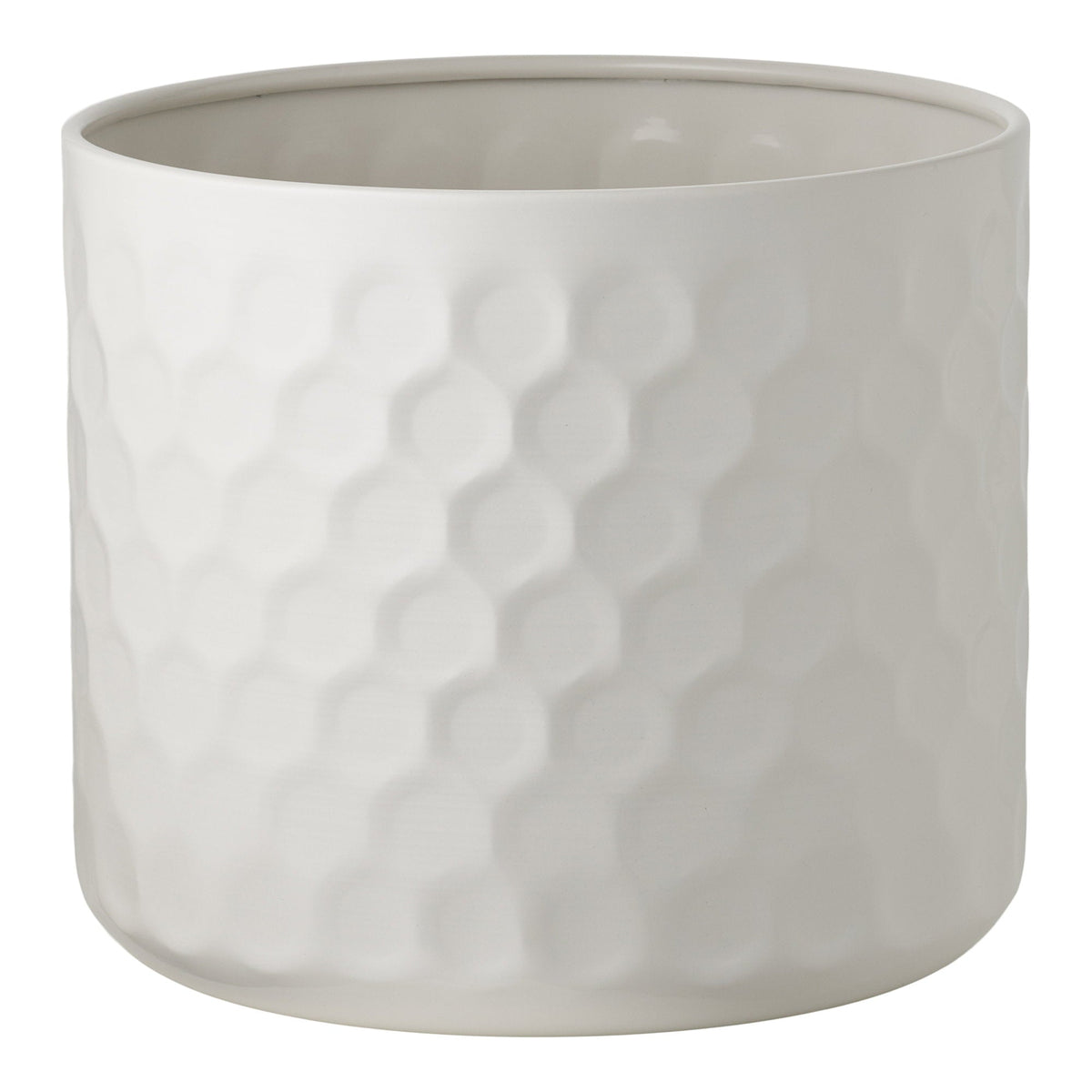 PolsterOase Möbel – Blumentopf aus Stahl, Weiß, Ø 24, 5 cm