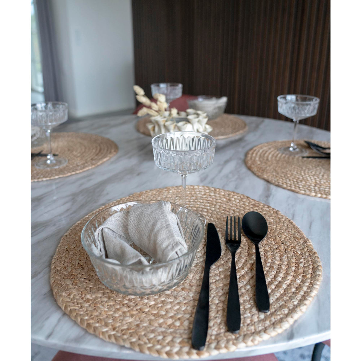PolsterOase Möbel – Bombay Platzsets aus Jute, 4er Set, Ø 38 cm – Ansicht 3