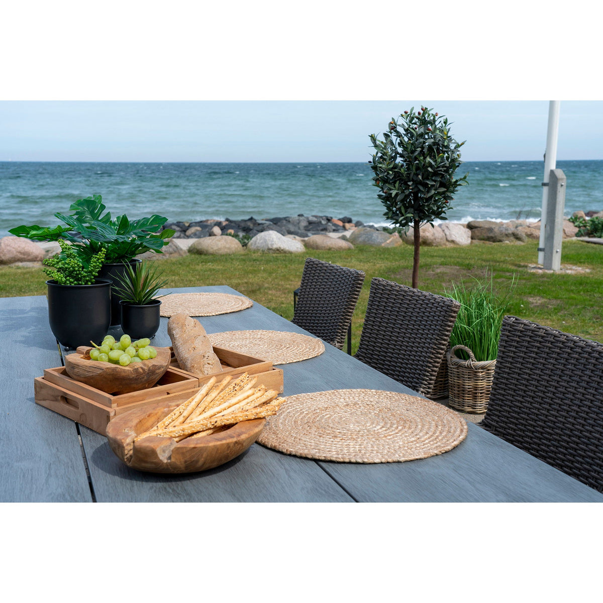 PolsterOase Möbel – Bombay Platzsets aus Jute, 4er Set, Ø 38 cm – Ansicht 5