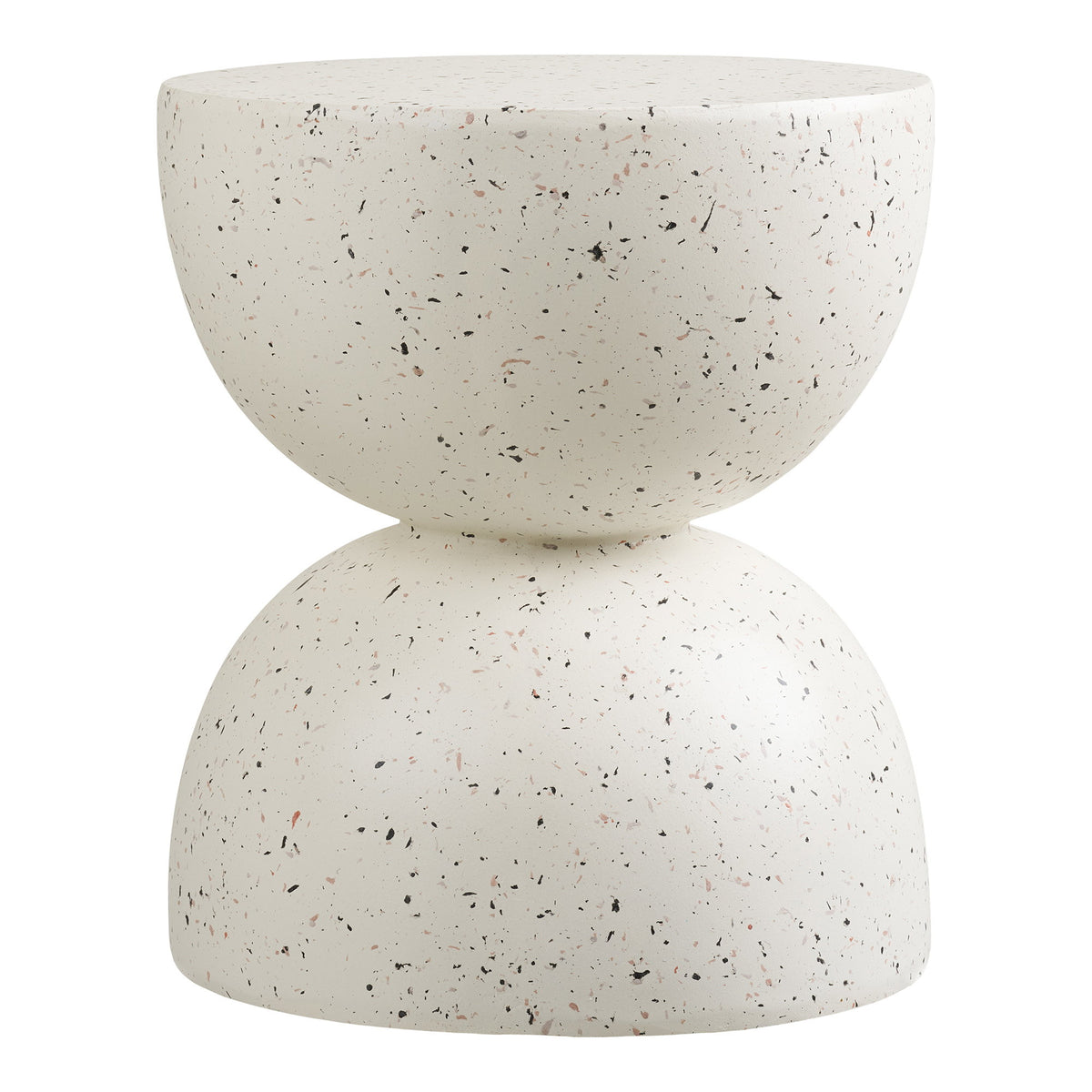 PolsterOase Möbel – Bonita Beistelltisch, Beistelltisch, Fiberclay, Terrazzo Optik Ø40×45 cm