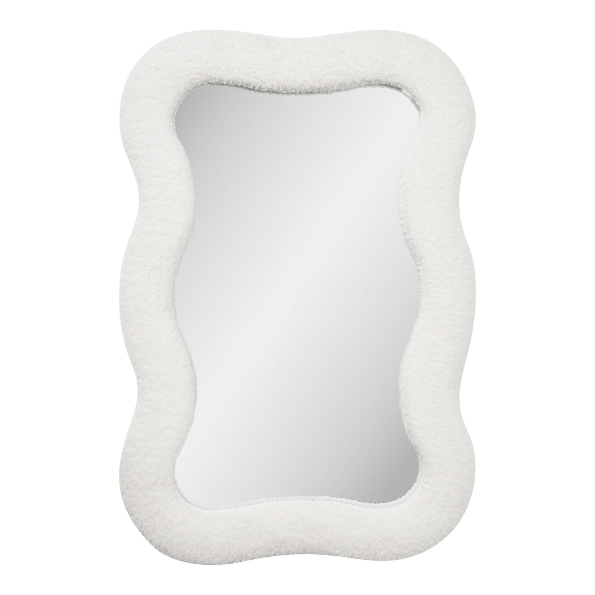 PolsterOase Möbel – Bosaro Spiegel mit Teddy, Rahmen, Weiß, 80 × 54 cm