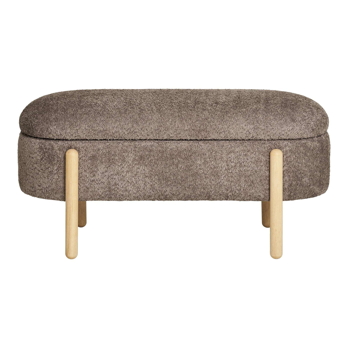 PolsterOase Möbel – Branca Sitzbank mit Stauraum, Braun/Natur, 97 cm – Ansicht 3
