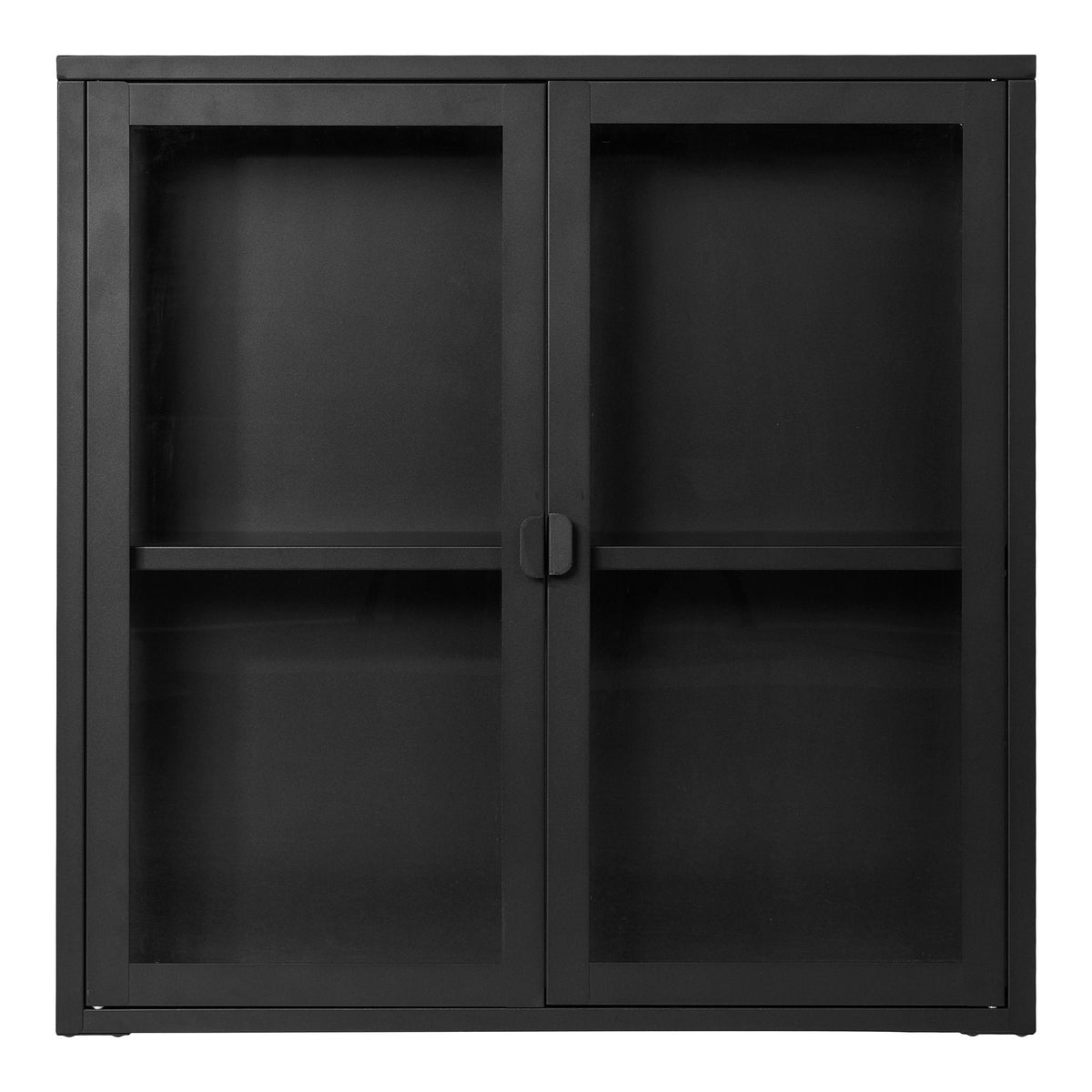 PolsterOase Möbel – Brisbane Wandvitrine aus Stahl und Glas, 2 Türen, Schwarz
