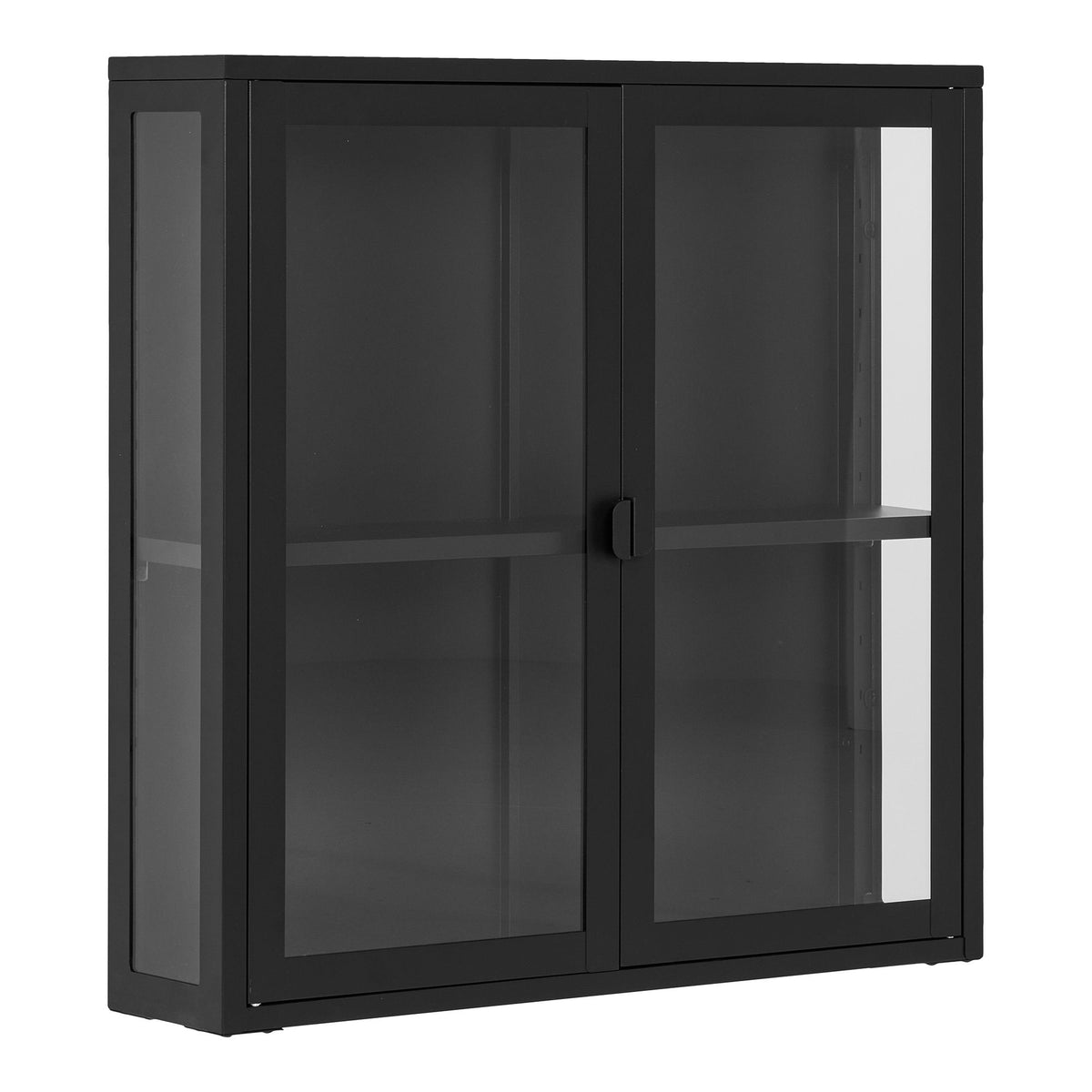 PolsterOase Möbel – Brisbane Wandvitrine aus Stahl und Glas, 2 Türen, Schwarz – Ansicht 3