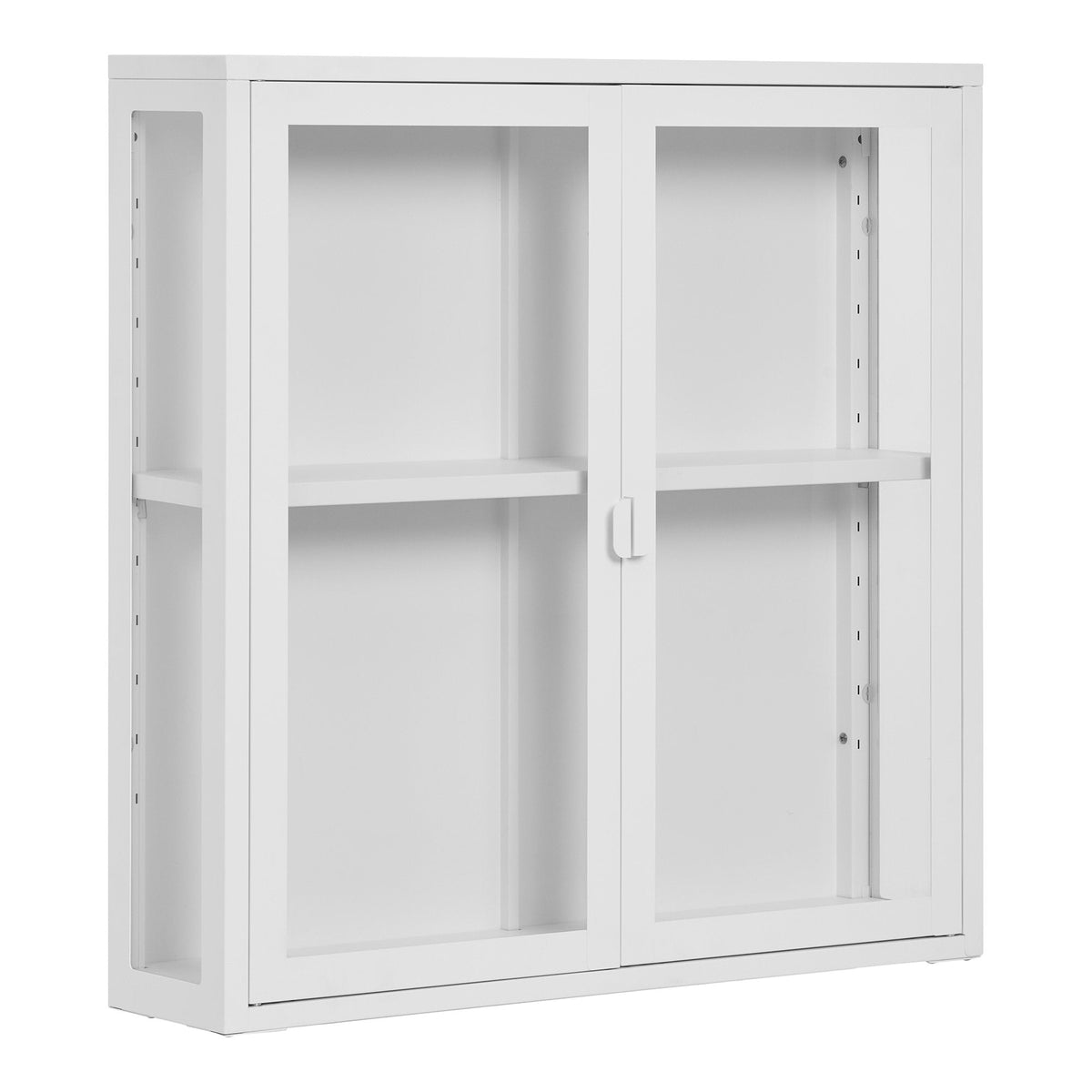 PolsterOase Möbel – Brisbane Wandvitrine aus Stahl und Glas, 2 Türen, Weiß – Ansicht 2