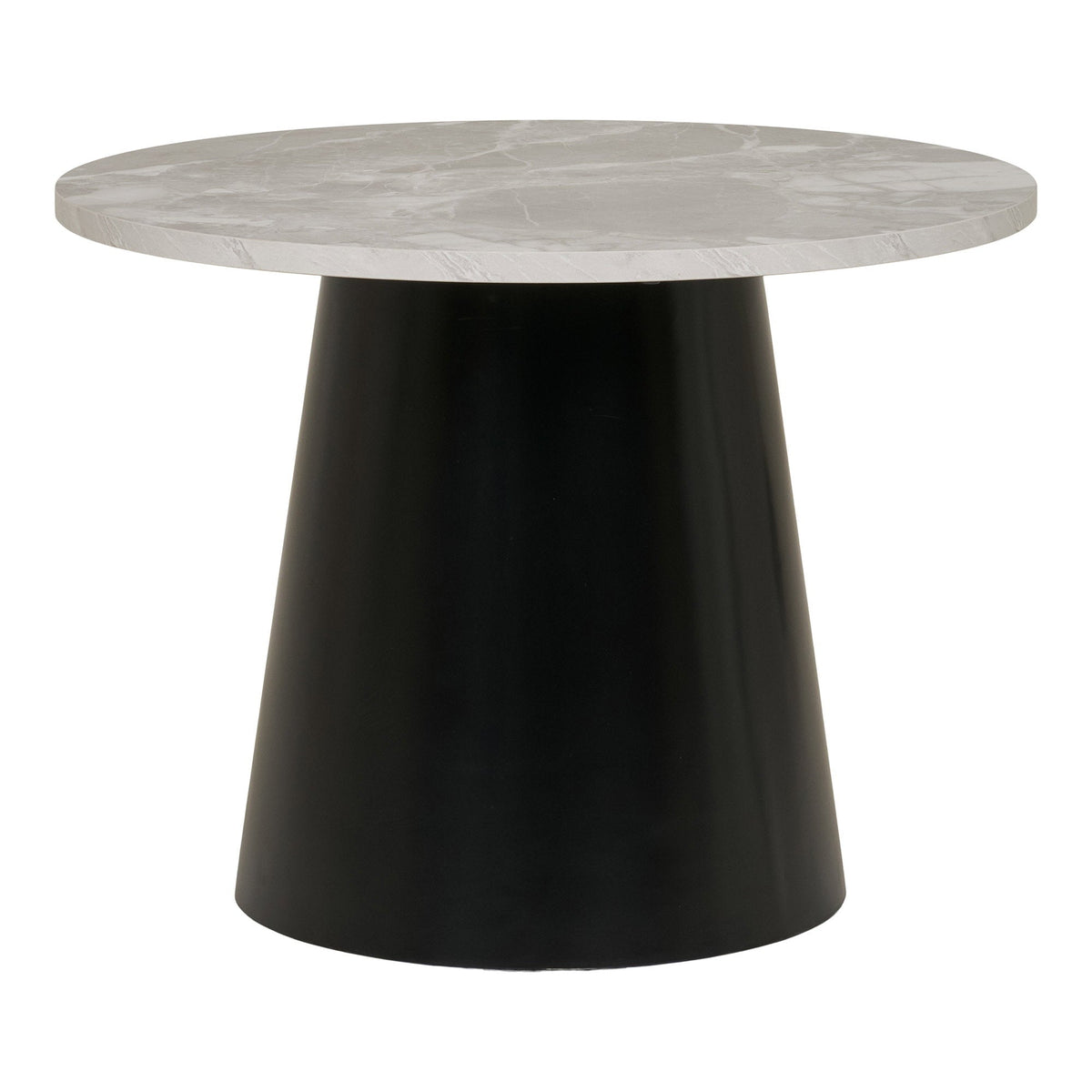 PolsterOase Möbel – Brito Couchtisch in Marmoroptik, Grau/Schwarz, Ø 60 cm