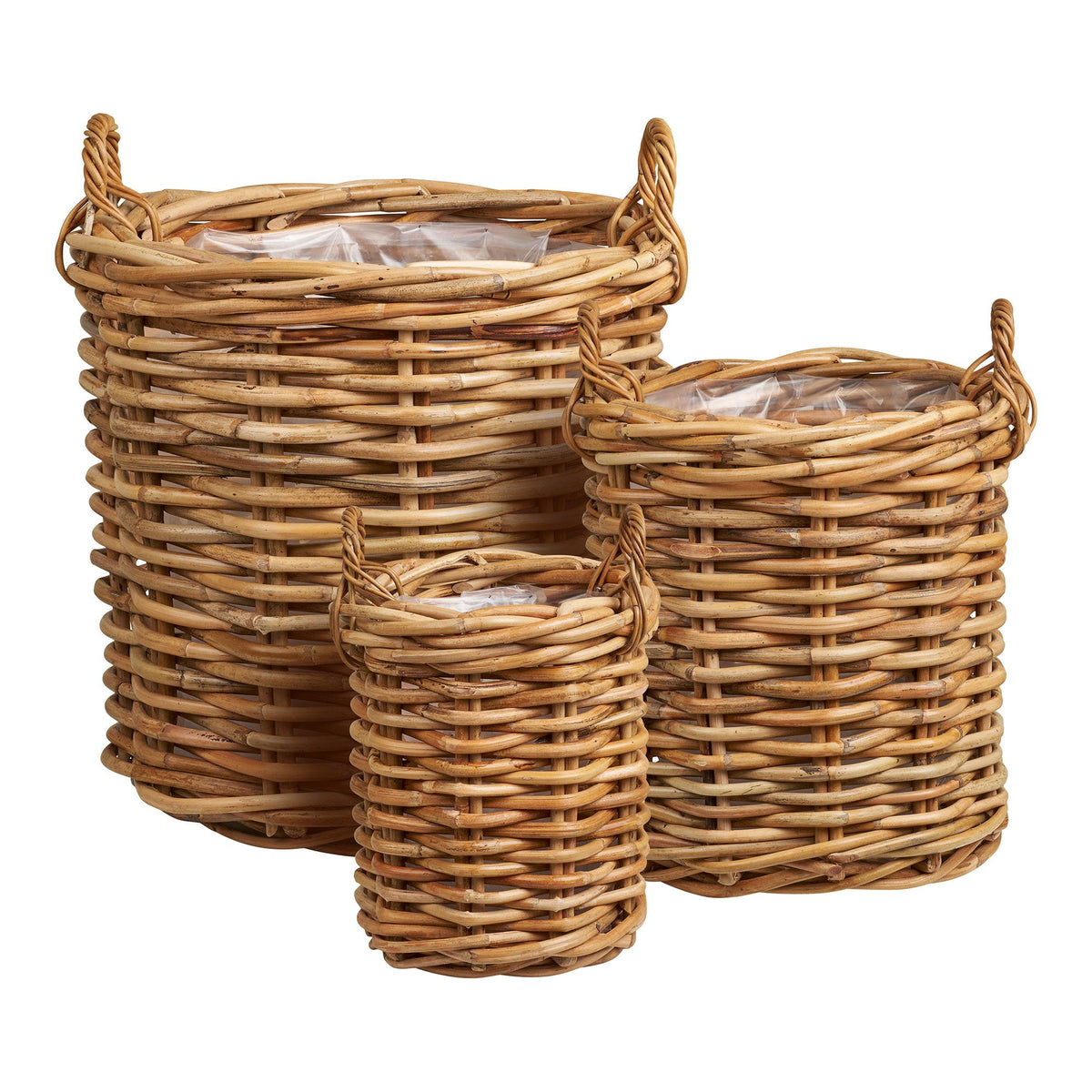 PolsterOase Möbel – Burton Aufbewahrungskörbe aus Kubu, Rattan, 3er, Set, Natur – Ansicht 2