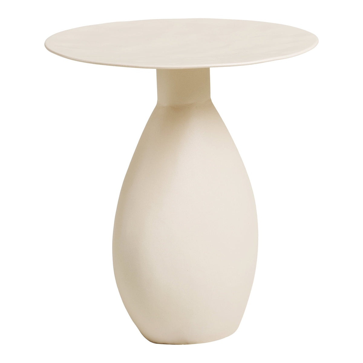 PolsterOase Möbel – Calais Beistelltisch aus Metall und Emaille, Off, White, Ø 36 cm – Ansicht 2