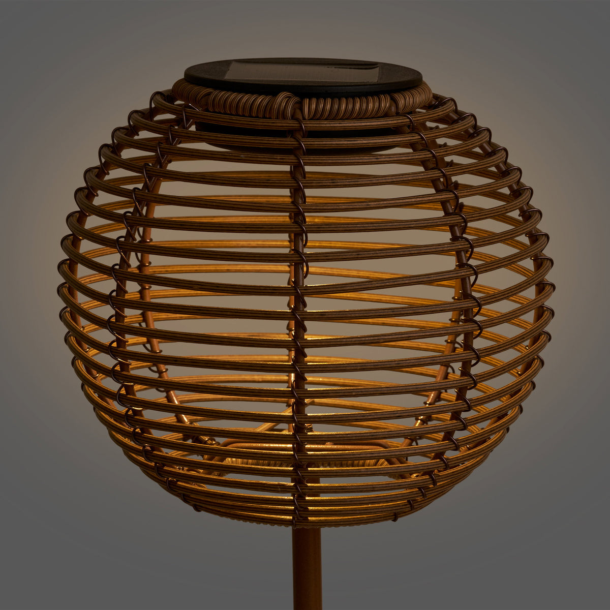 PolsterOase Möbel – Carlisle Lampe, wiederaufladbare Lampe mit integriertem Solarpanel, natur – Ansicht 4
