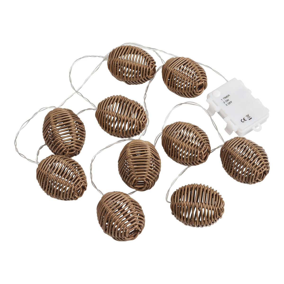 PolsterOase Möbel – Carlisle Lichterkette aus Polyrattan und Metall, Natur/Schwarz – Ansicht 4