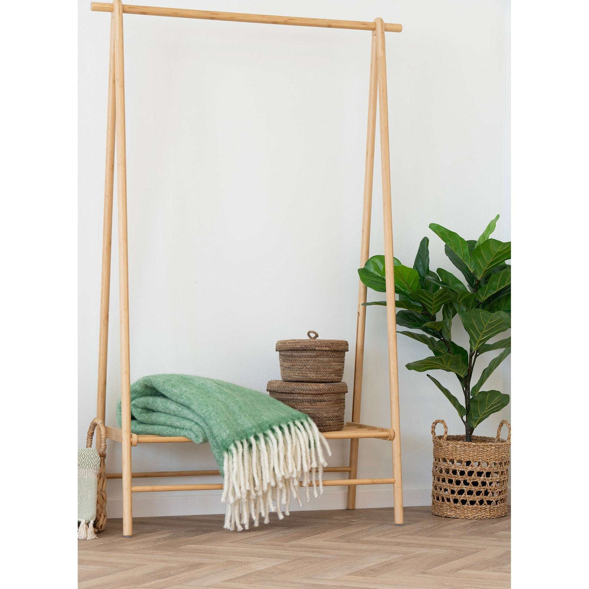 PolsterOase Möbel – Carmel Plaid aus Wolle, Grün, 130 × 170 cm – Ansicht 3