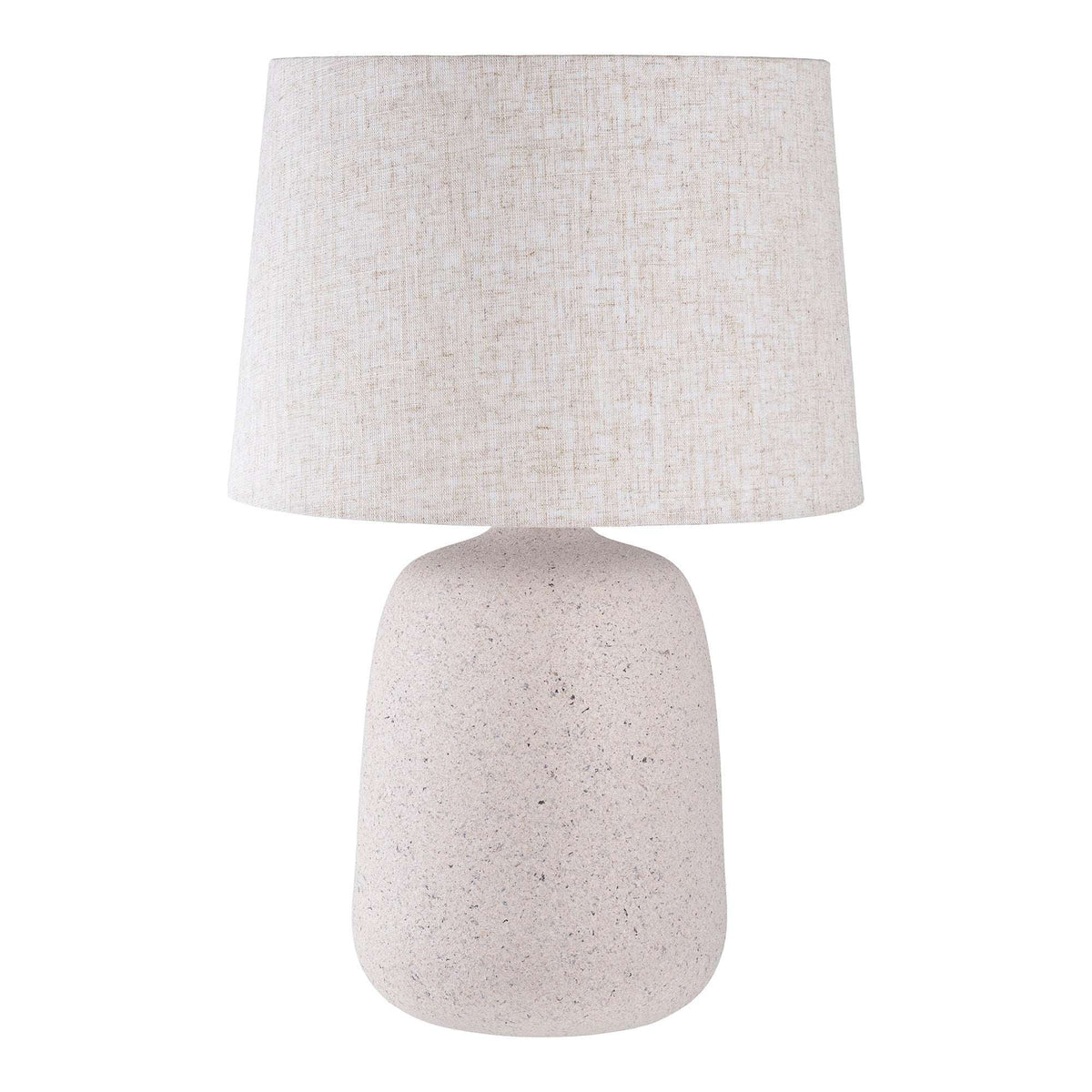 PolsterOase Möbel – Croft Tischlampe aus Fiberclay, Stone/Sand, 46 cm