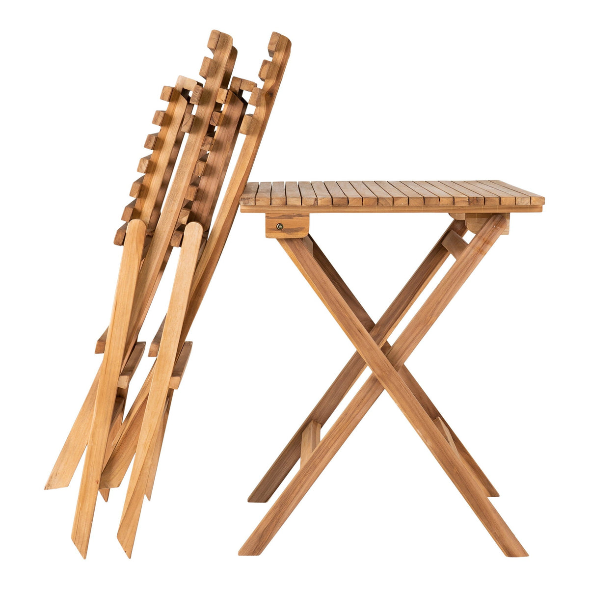 PolsterOase Möbel – Cuenca Café, Set aus Teakholz, 3, teilig, Natur – Ansicht 2