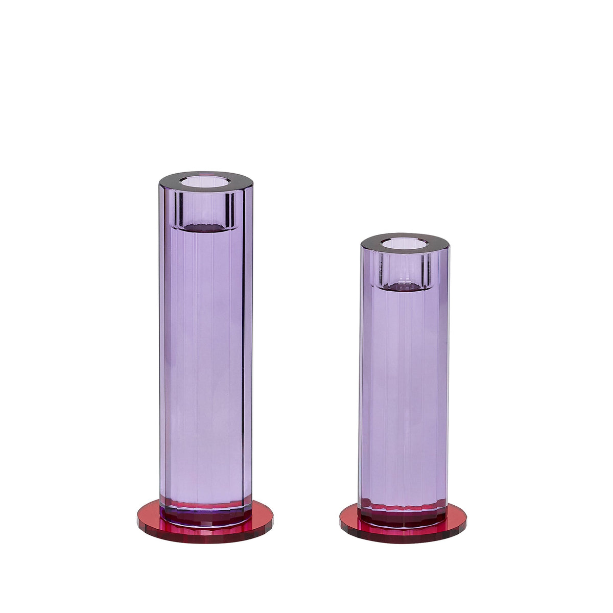 PolsterOase Möbel – Cut Kerzenhalter aus Kristallglas, 2er, Set, Lila – Ansicht 2