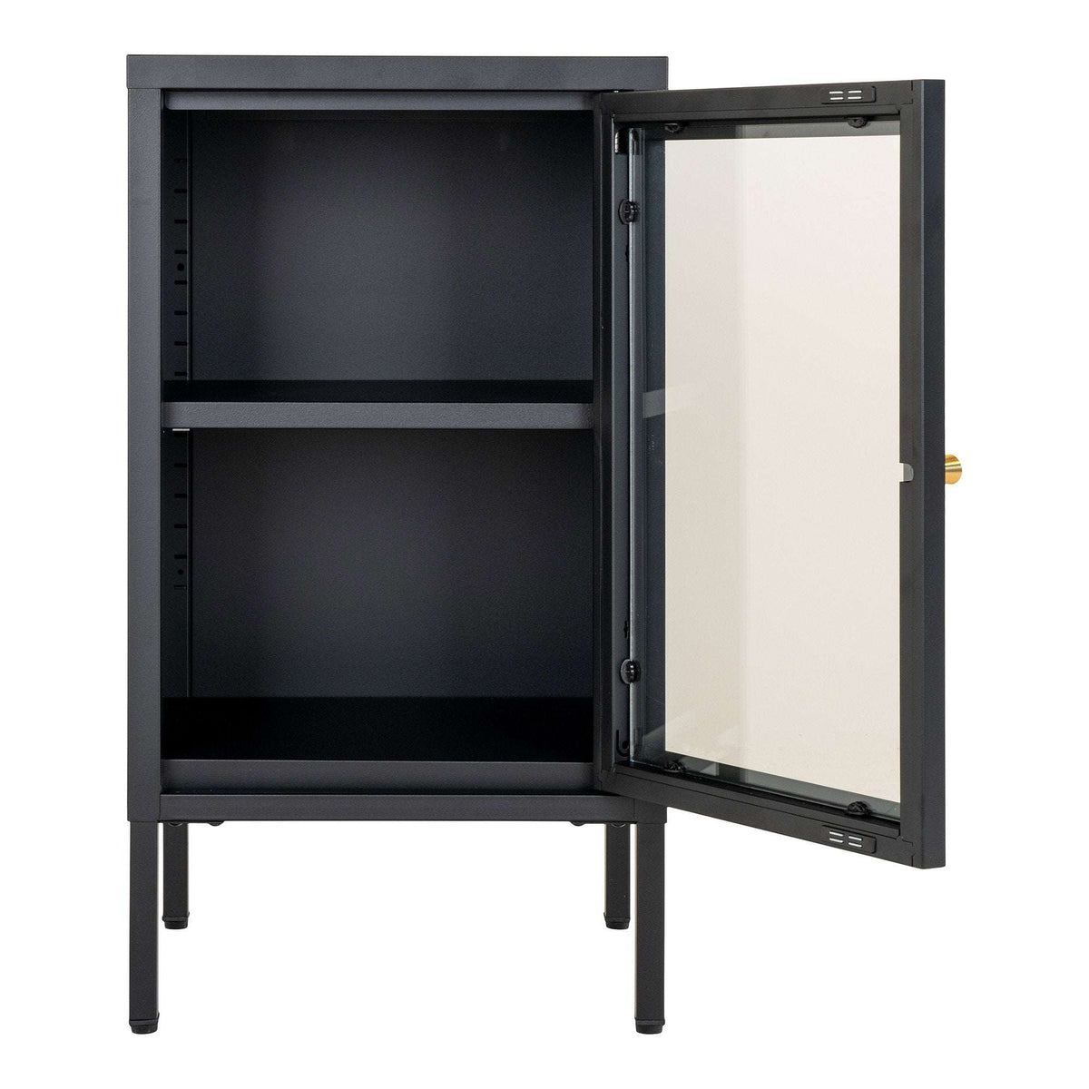 PolsterOase Möbel – Dalby Schrank, 1 Glastür, Stahl, schwarz, 38 x 35 x 70 cm – Ansicht 4