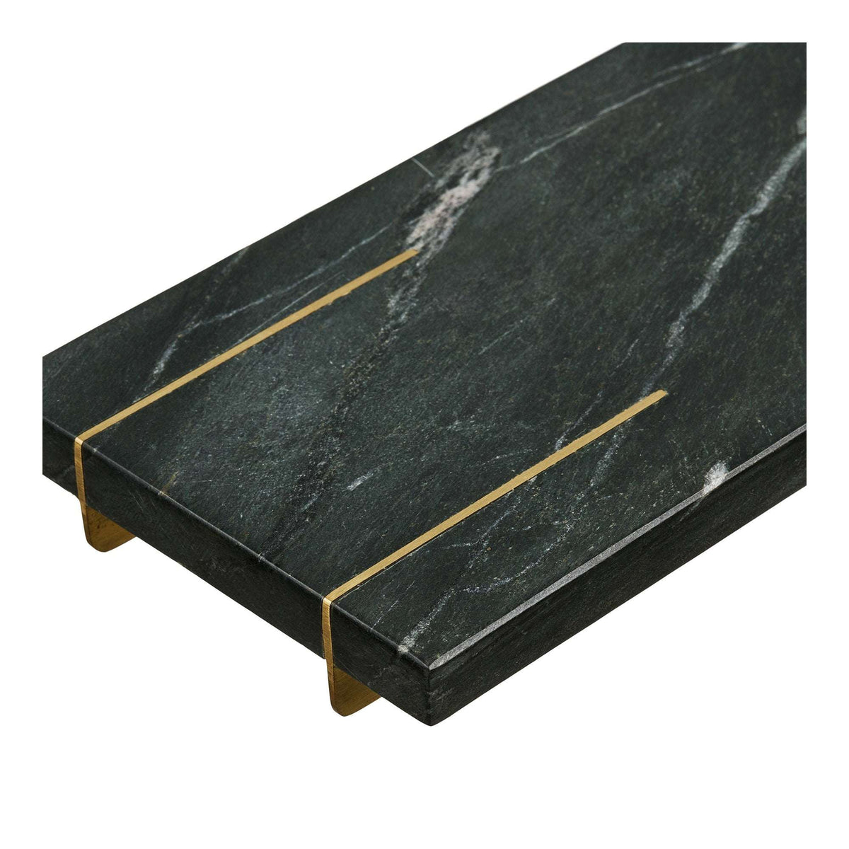 PolsterOase Möbel – Diu Tray, Tablett, Marmor, schwarz/messing, 38 x 12, 5 cm – Ansicht 4