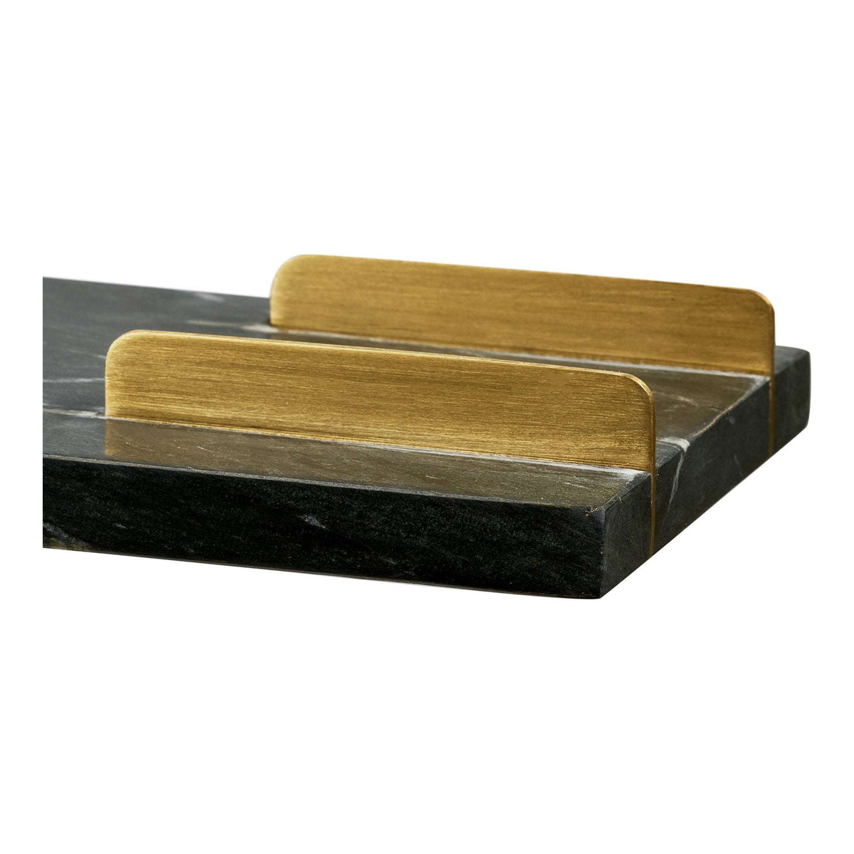 PolsterOase Möbel – Diu Tray, Tablett, Marmor, schwarz/messing, 38 x 12, 5 cm – Ansicht 5