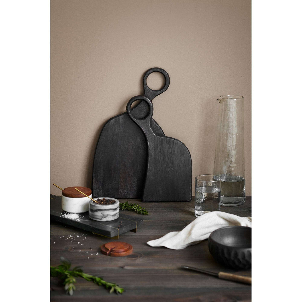 PolsterOase Möbel – Diu Tray, Tablett, Marmor, schwarz/messing, 38 x 12, 5 cm – Ansicht 6
