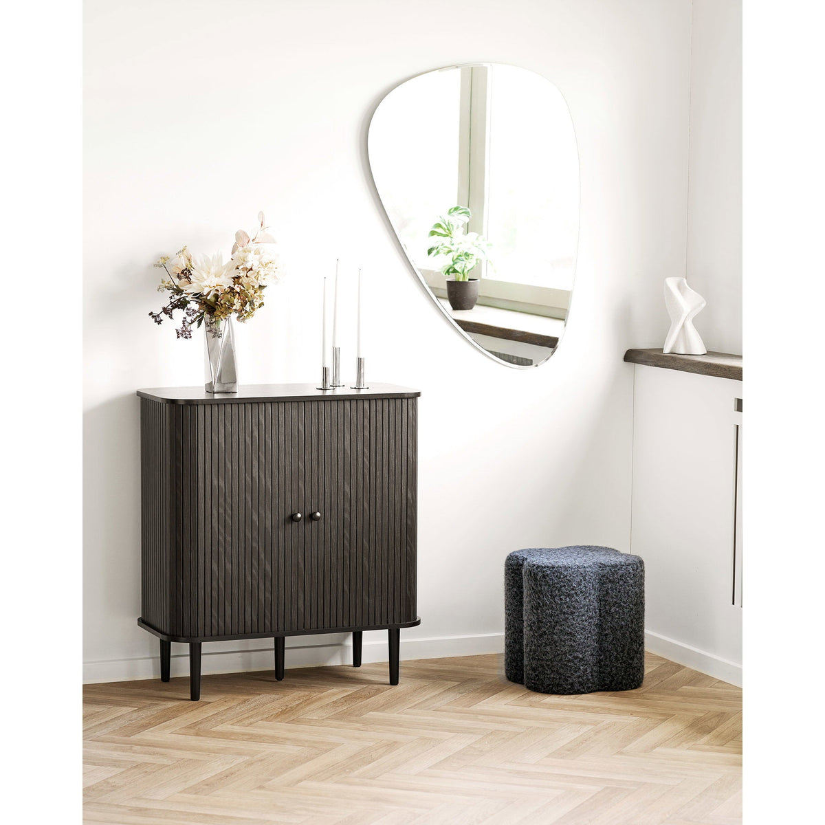PolsterOase Möbel – Durban Pouf, Blau, Ø 42 cm – Ansicht 4