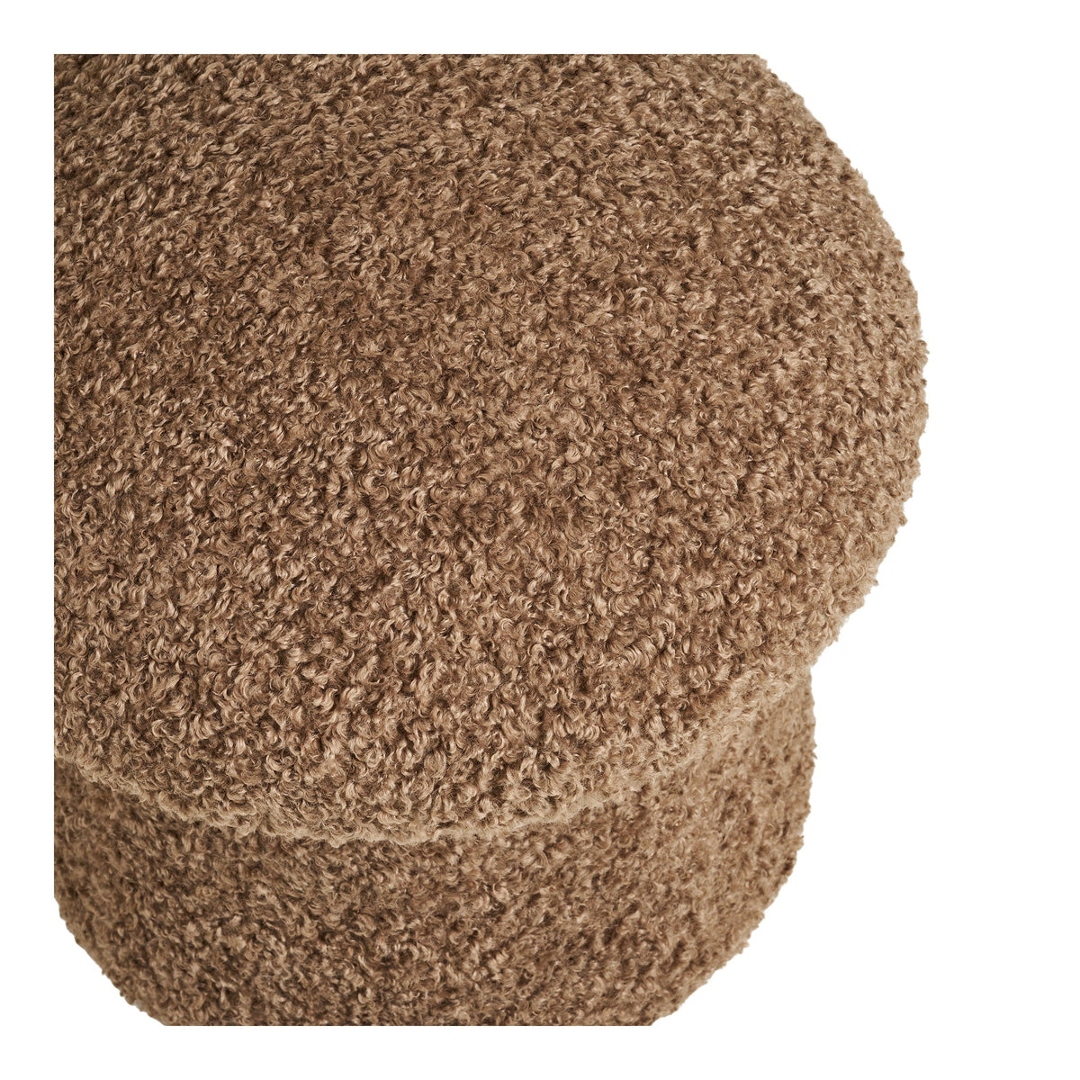 PolsterOase Möbel – Enna Pouf mit Kunstfellbezug, Braun, Ø 45 cm – Ansicht 2