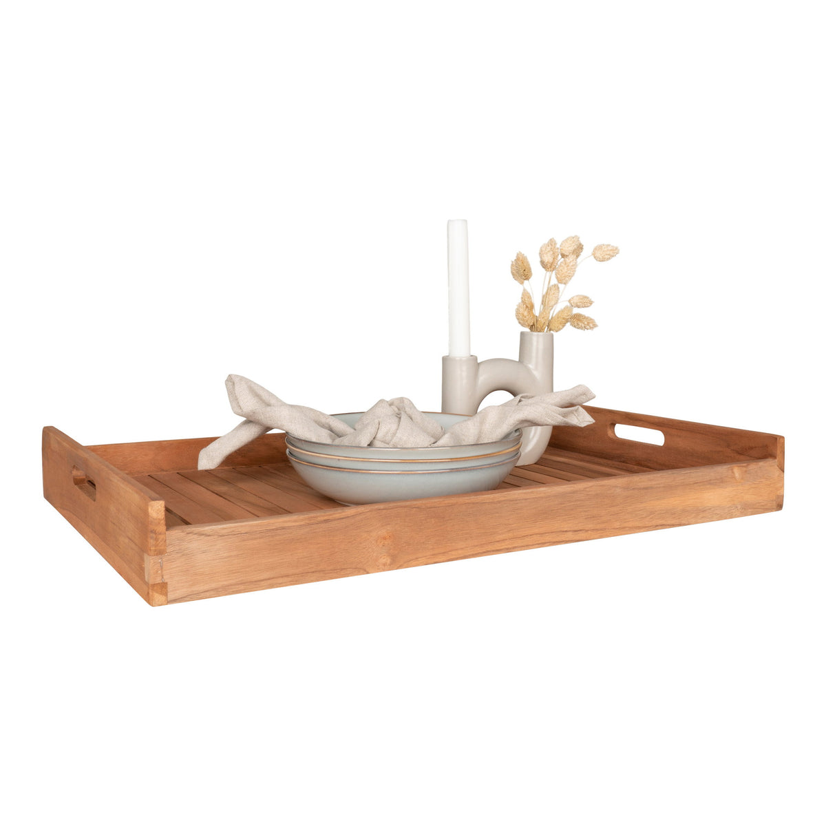 PolsterOase Möbel – Faro Tablett, Teak, natur, 58 x 38 cm