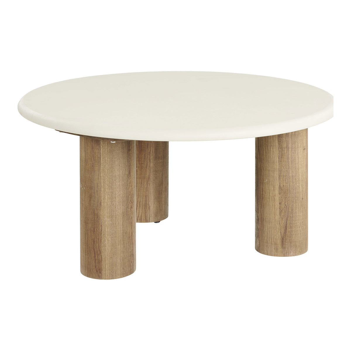 PolsterOase Möbel – Fondi Couchtisch mit Zementoberfläche, Sandbraun, Ø 80 cm