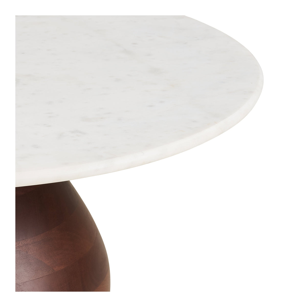 PolsterOase Möbel – Heide Couchtisch, Mangoholz/Marmor, dunkelbraun/weiß Ø70×35 cm – Ansicht 4
